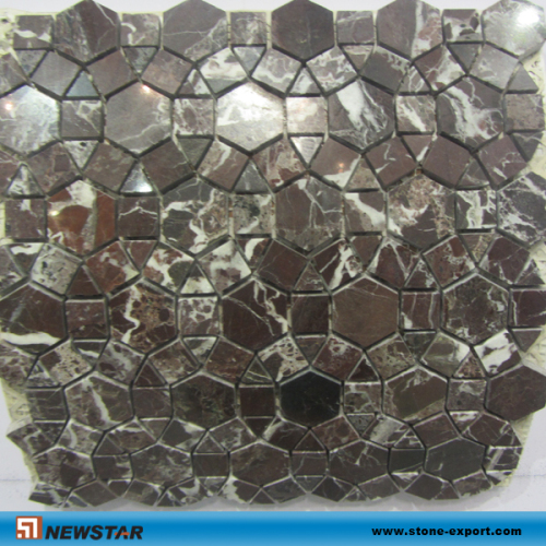 Dark Emperador Brown Marble Mosaic Tile