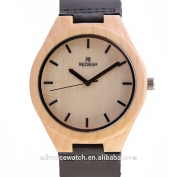 Hot sell watch wood, custom watch with genuine leather watch, popular couple watch