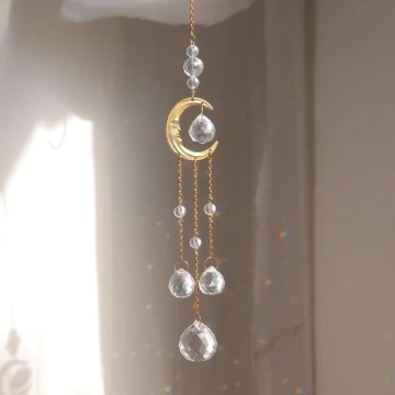 Hanging Moon Crystal Wind Chime - 2023 Natural Star Pendant