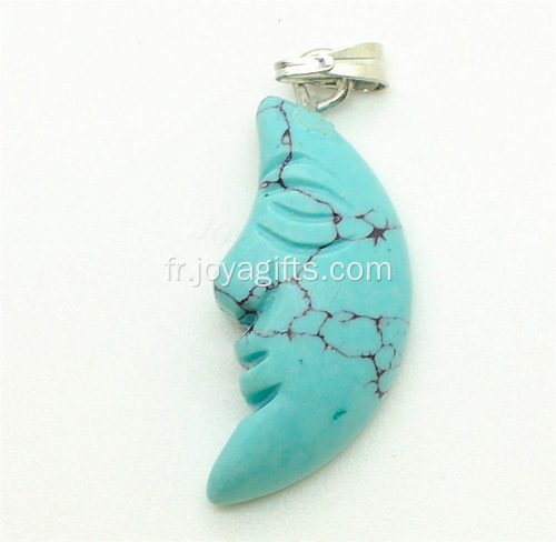 Pendentif en forme de lune Turquoise de gros 2016 à la mode