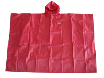 Reusable Red Nylon Rain Poncho