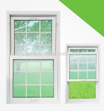 House window grill design PVC single hung window / lifting window with good soundproof and fire insulation