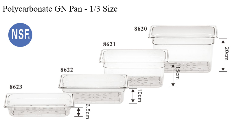 Melamine Food Tray 1/3 GN Plastic Rectangular Buffet Server Gastronorm Food Display Tray