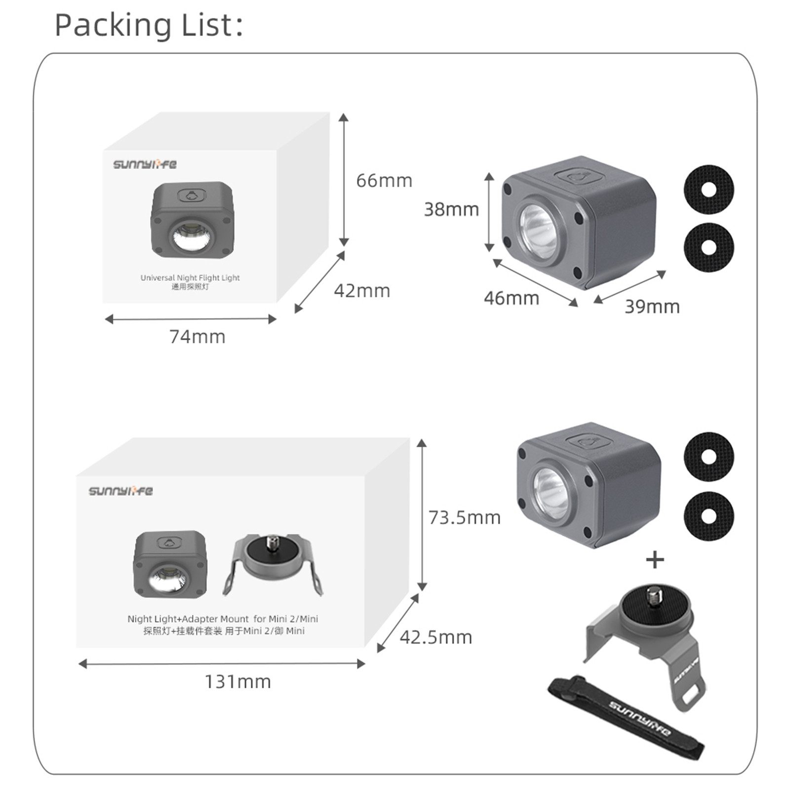 Sunnylife Mini2 Mavic 2 Mavic Air2 Searchlight Mount Bracket Drone Night Aerial Photography Fill Light Four Styles