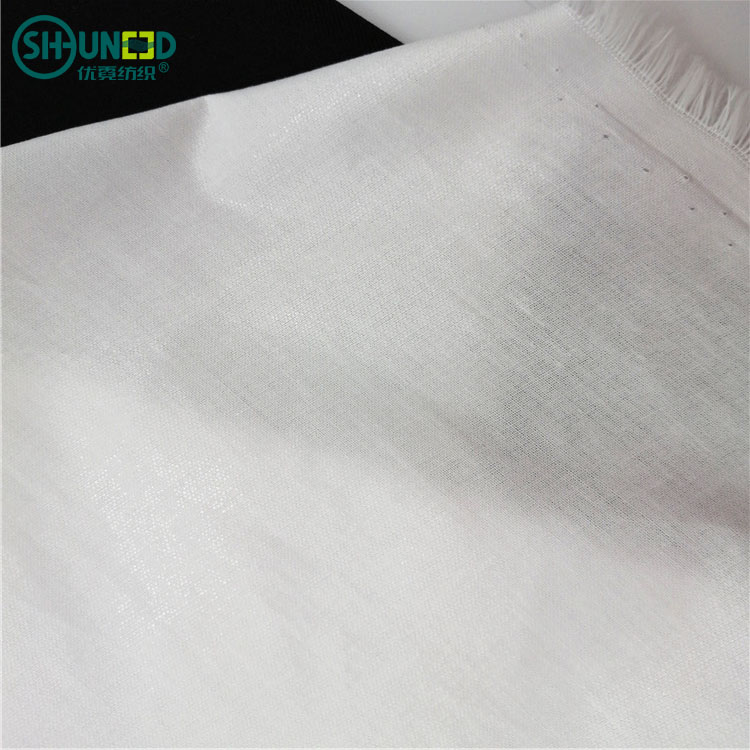 High Quality 100% Cotton Shirt Collar Lining Interlining Woven Fusible Lining for Men Shirt