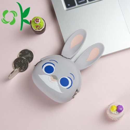 Biểu tượng tùy chỉnh dễ thương Rabbit Silicone Mini Wallet Bag