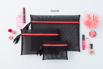 4pieces a set nylon mesh bag with zipper