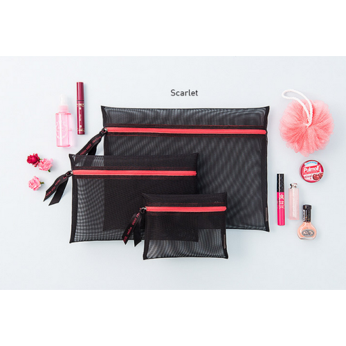 4pieces a set nylon mesh bag with zipper