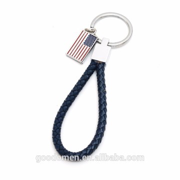 genuine leather keychain braided leather loop key chain