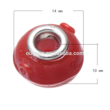 high quality murano single core glass whole red beads