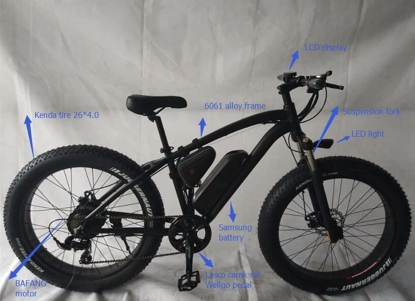 500W 48V Bafang Motor Samsung Battery Fat Tire Snow Ebike