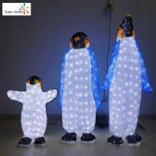 Hot sale walking christmas penguin with lights christmas penguin decoration