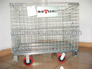 Moveable wire mesh storage container