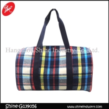 Multicolored travel bag/grid weekend bag/fashion cheap big weekender bag