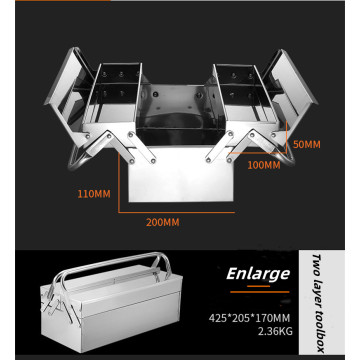 Stainless steel vehicle mounted industrial folding toolbox