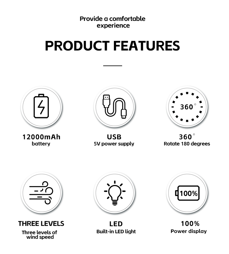 22-7643-5.5 Inch Rechargeable Table Fan with LED Light and Remote Control 22-7643-5.5 Inch Rechargeable Table Fan with LED Light and Remote Control