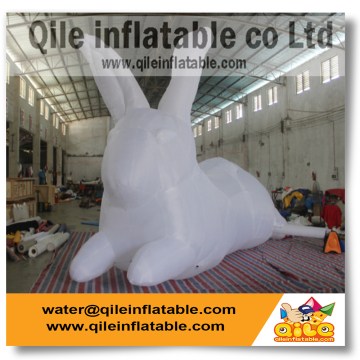 2016 new inflatable advertising cartoon sitting white rabbit for global business exhibition