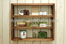 3 shelf rustic decoration wood wall cabinet