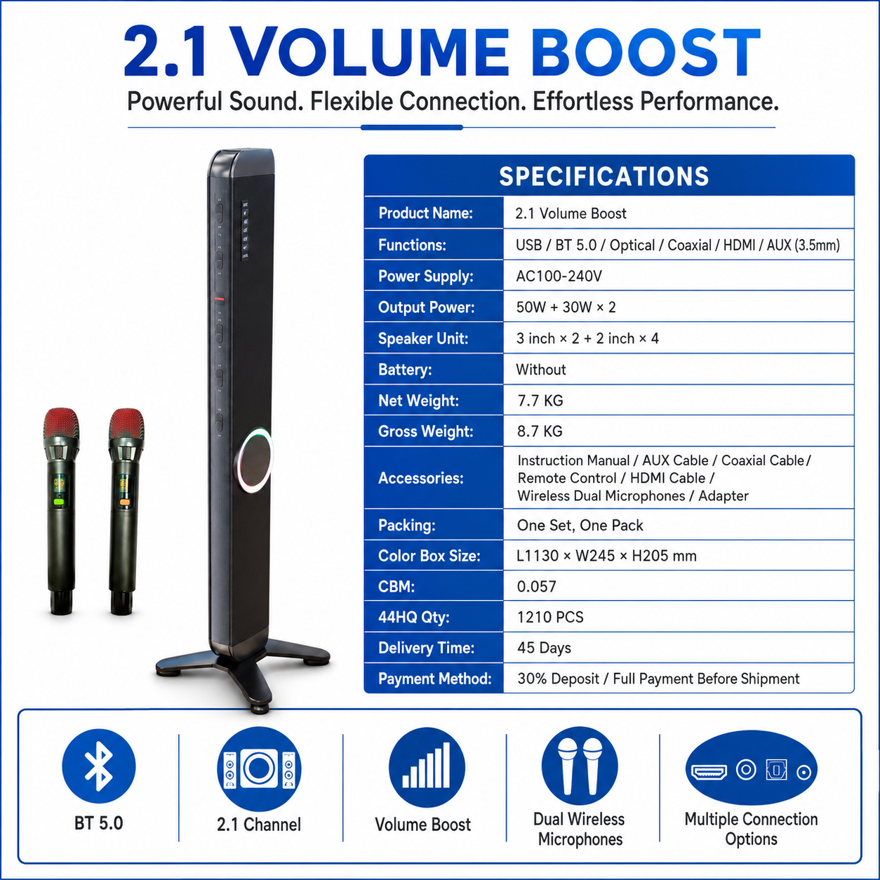 Dikey Karaoke Kulesi Hoparlör Sistemi Vertical Karaoke Tower Speaker System