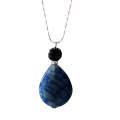 Natural Gemstone Agate Necklace with Silver Chain