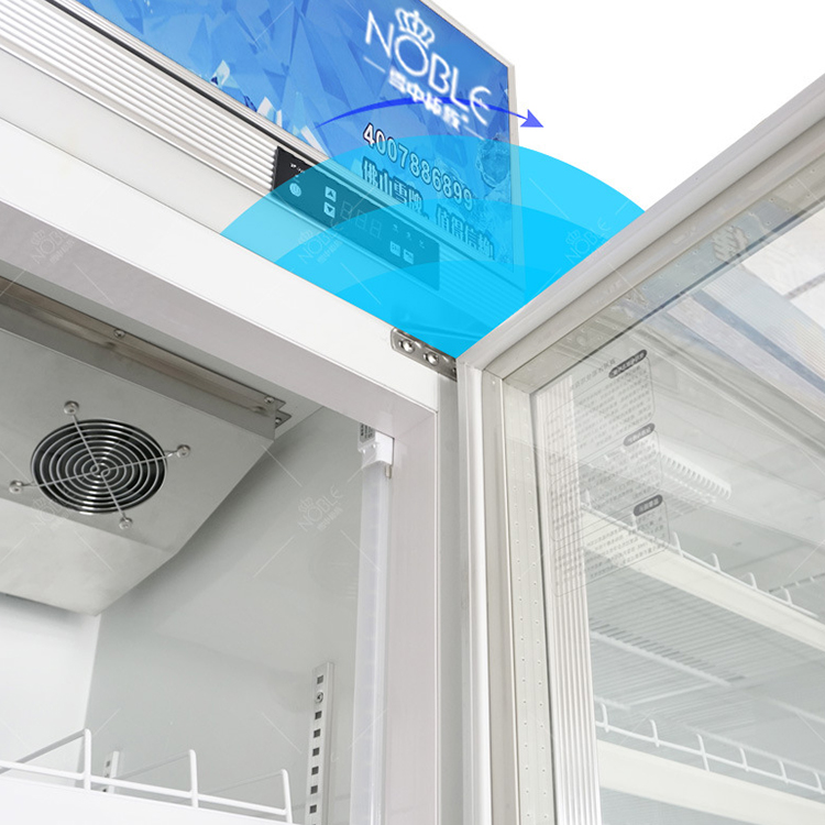 Supermarket glass door corner beverage refrigerated showcase display cabinet