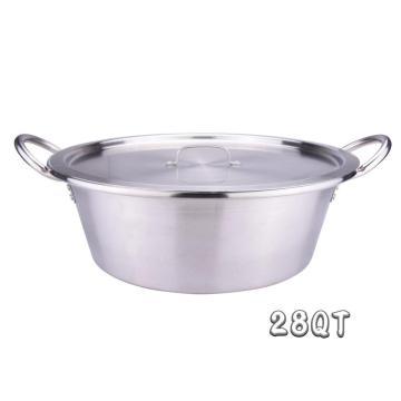 28QT Stainless Steel Cooking Cazo Comal With Lid