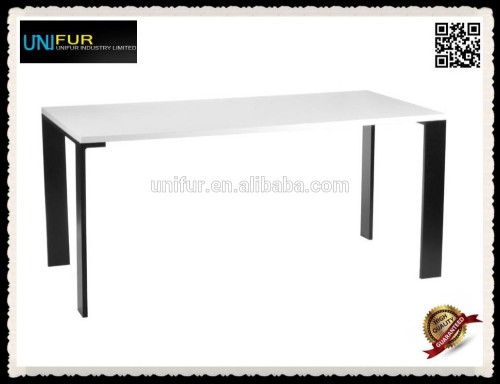 2015 new arrival MDF long narrow table with aluminium