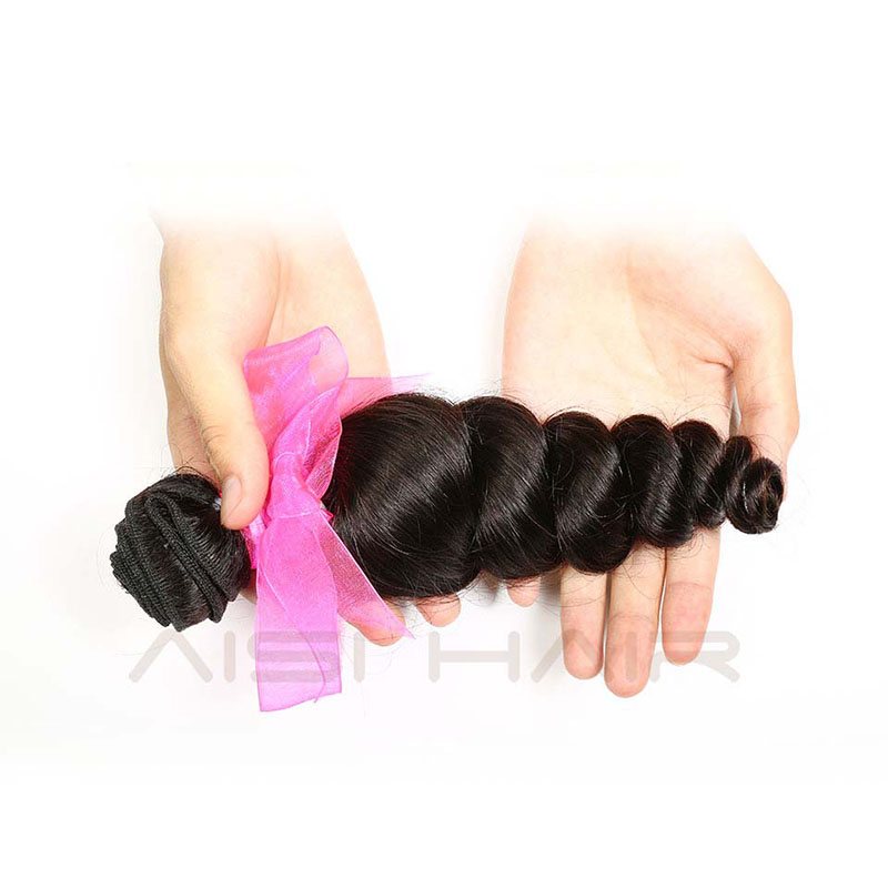 Nature Color 100% Peruvian Loose Wave Human Hair Weave Bundles Non Wholesale Hair