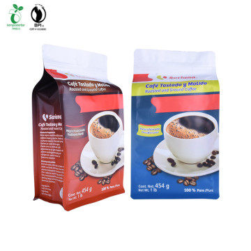 Customized Coffee Bag Square Bottom Pouch With Valve