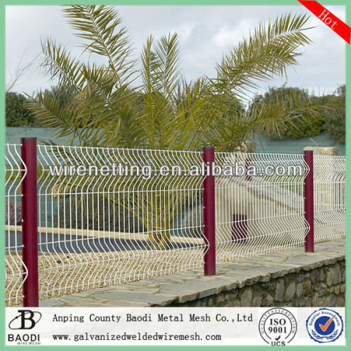 decorative yard powder coated welded white wire fence