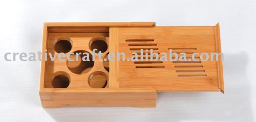 Bamboo cheap portable tea set storage, tea tray, tea cup holder,fashionable