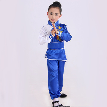 New style long sleeve blue girl folk dance costume