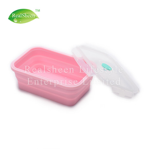 Boîte à lunch en silicone pour aliments pliable