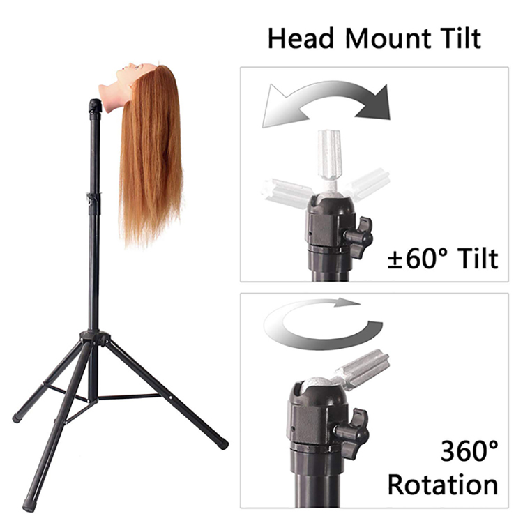 Wig Tripod Stand Cork Head Heavy Duty Mannequin Head Adjustable Wig Making Head Stand Tripod