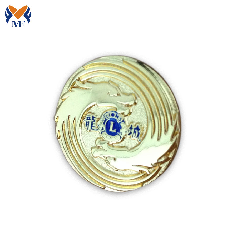 Magnet Gold Round Badge Revers Pin