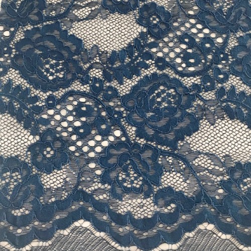 Tissu dentelle élégant bleu marine