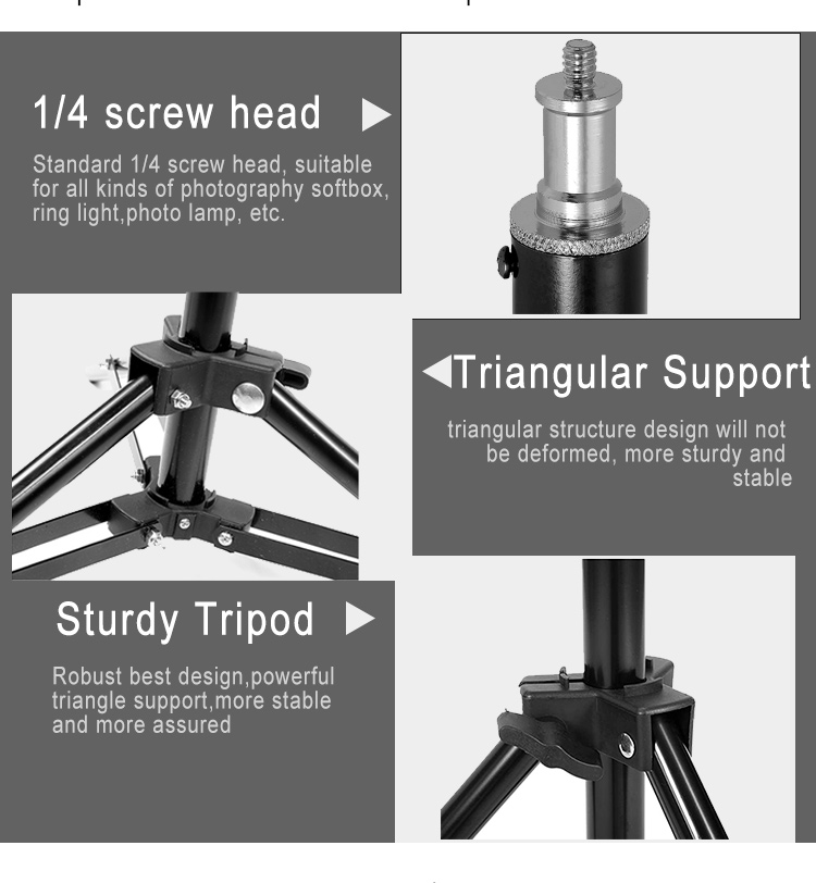 Soporte de luz de 2M para fotografía Soporte de iluminación de trípode de video fotográfico portátil para Softbox, Speedlight, Flash, Paraguas