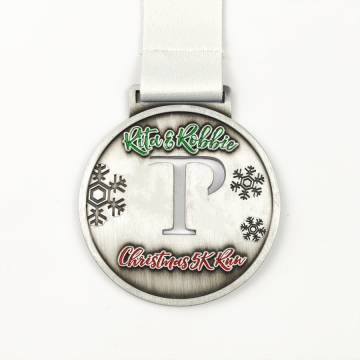 Diseño personalizado Medalla de premios de Run Christmas Run de 5K