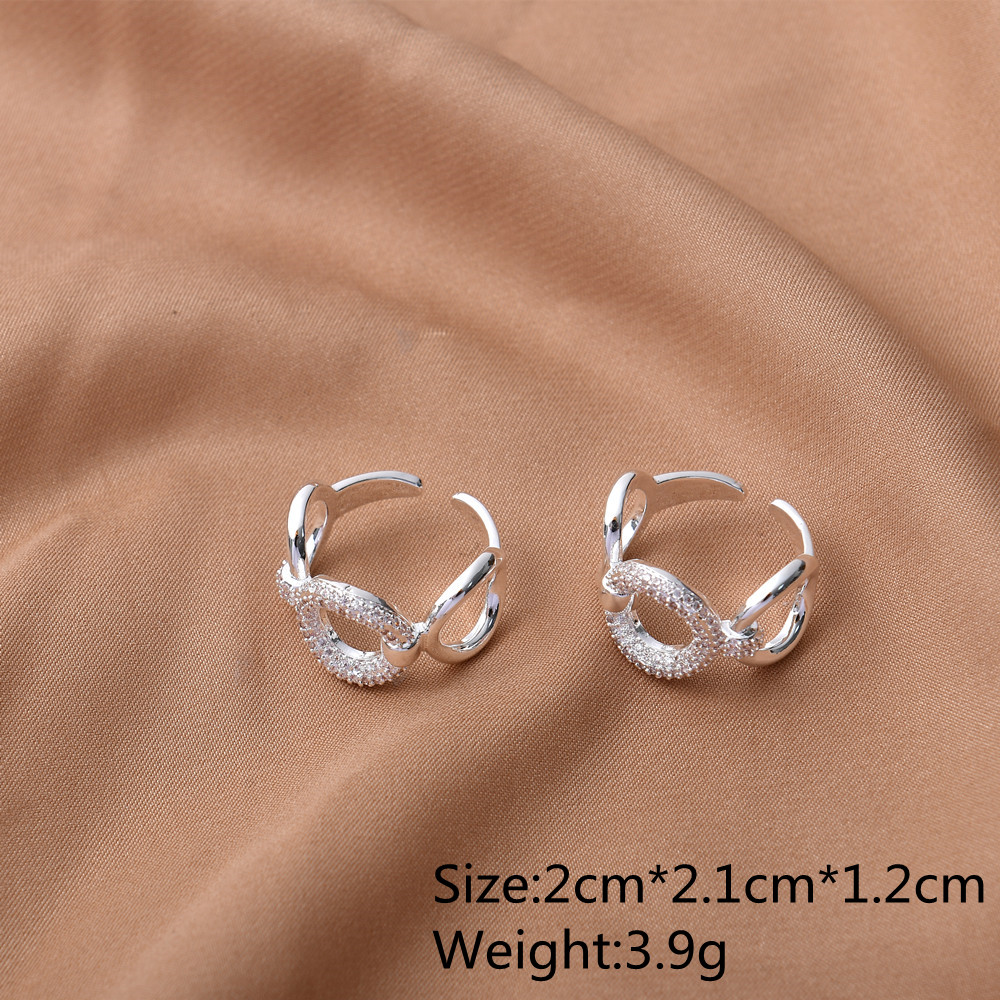 High quality adjustable silver plating opening rings personality initial rings for women minimalist jewelry wholesale