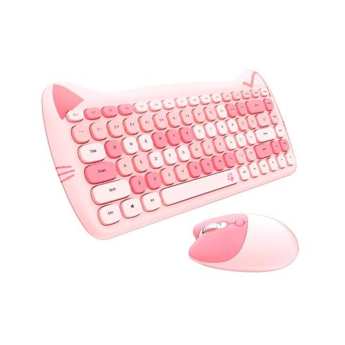 Rosa trådlöst tangentbord och mus för mobilspel