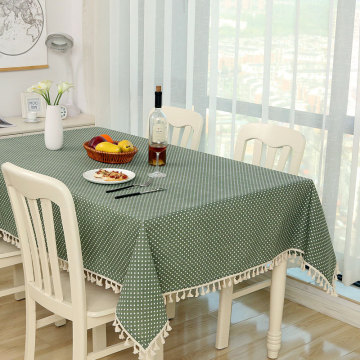 Home Dot Plaid Table Cloth Dinner Rectangular Antiderapant Tablecloth Kitchen Tischdecke Decor Stripe Table Cover Lace Tassel