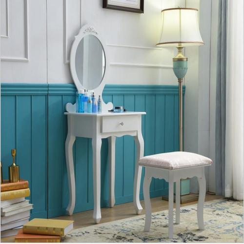 Vanity Set with Drawer and Cushioned Stool