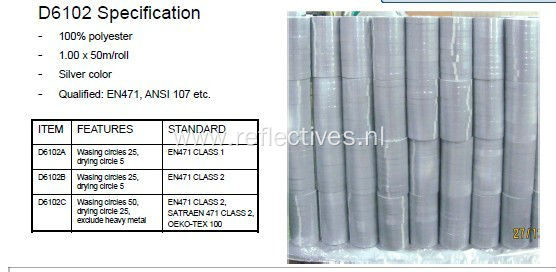 Silver Polyester Reflective Fabric for Safety Clothing