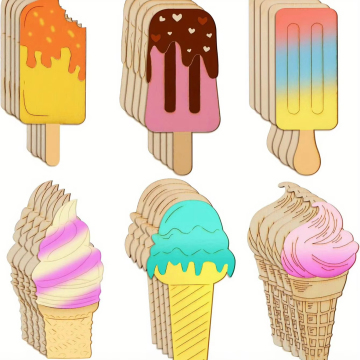 Ice Cream Shaped Wooden Stands - 6 Styles for Summer Crafts & DIY Home Decor
