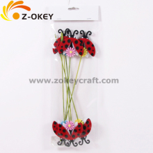 Ladybug felt crafts home decoration with a stick
