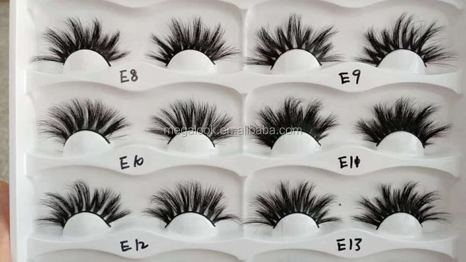 25MM 100% Handmade Natural Thick Eye Lashes Wispy Makeup Extension Tools 5D Mink Hair Volume Soft False Eyelashes