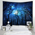 Sternenklare Tapisserie Galaxy Tapisserie Nachthimmel Wandbehang Wald Tapisserie Baum Tapisserie 3D Druck Wandkunst für Wohnzimmer Bedroo