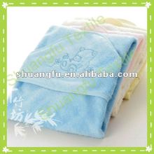 custom 100% bamboo fiber baby blankets with embroidered cartoon pattern