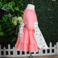 new design printed apron pink dress