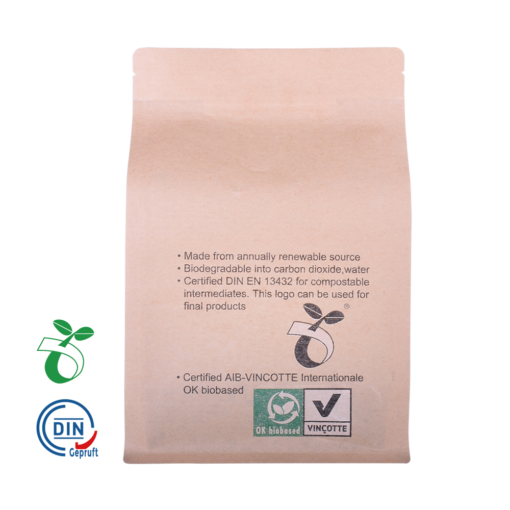 Eco Kraft Paper Biodeodeable Coffee Bag مع نافذة